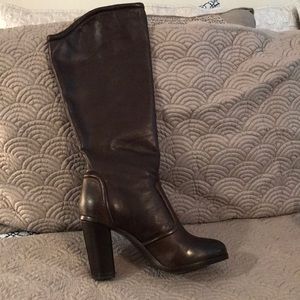 Frye Sylvia Piping Dark Brown Boots